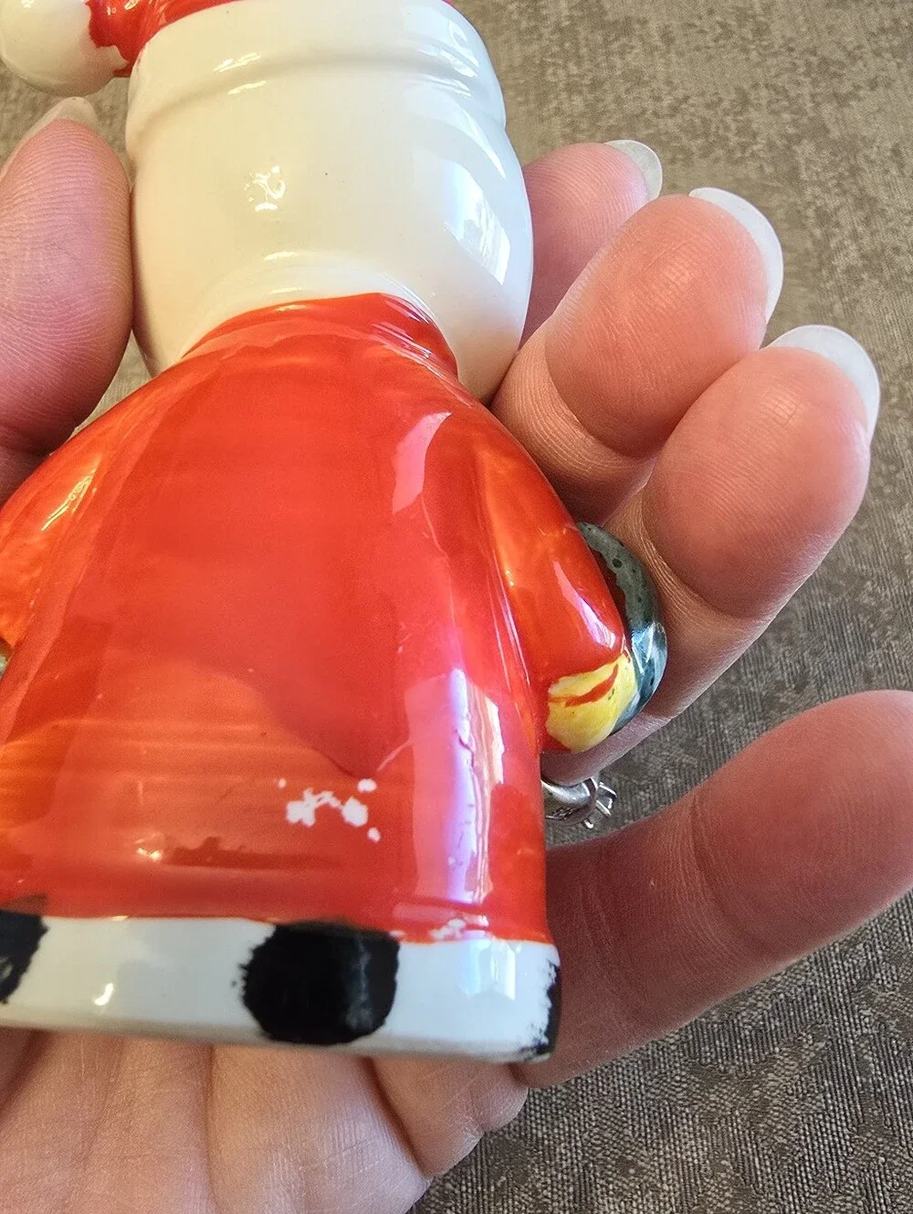 Vintage Santa Clause Ceramic Merry Christmas Salt Pepper Shakers Japan w/Plugs